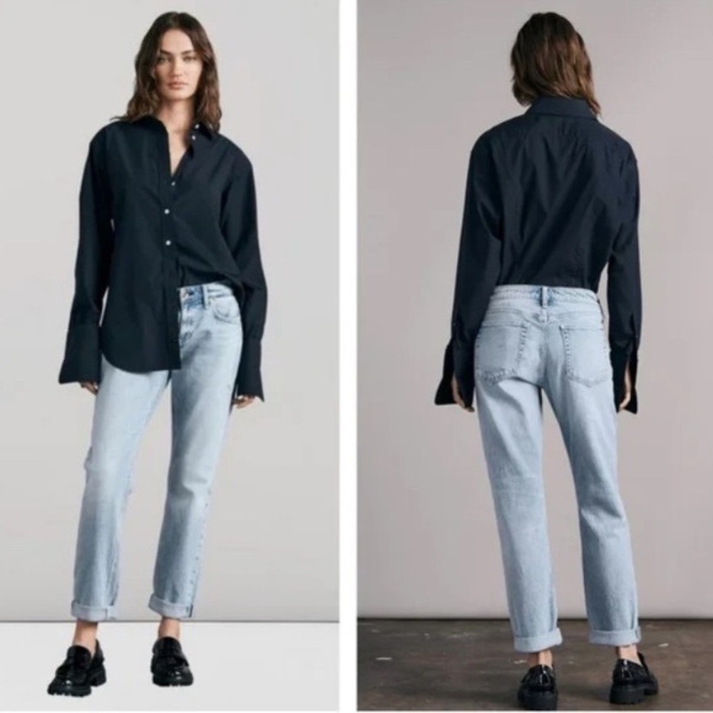 Rag & Bone Dre Low Rise Slim Boyfriend Denim Jeans Light Wash 29 #3